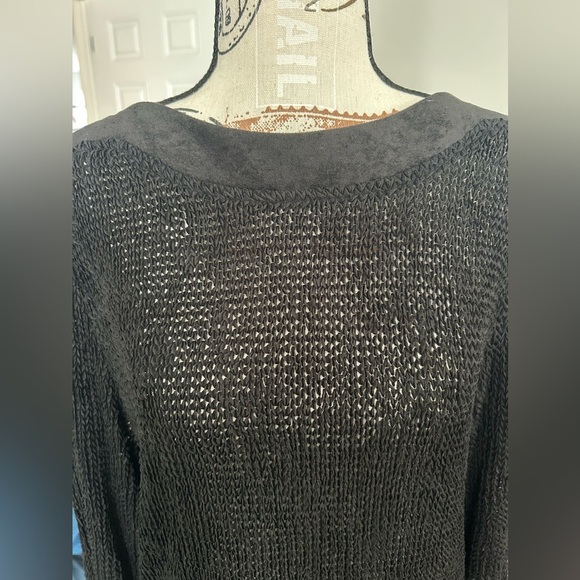 Peter Popovitch Petite vintage women’s black 3/4 sleeve top size small - Picture 2 of 9